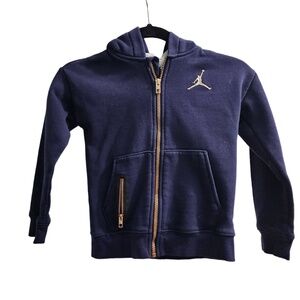 Jordan Jacket Kids‎ Size 6 Navy Hoodie FullZip Kangaroo Pocket Sporty Streetwear